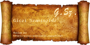 Giczi Szaniszló névjegykártya